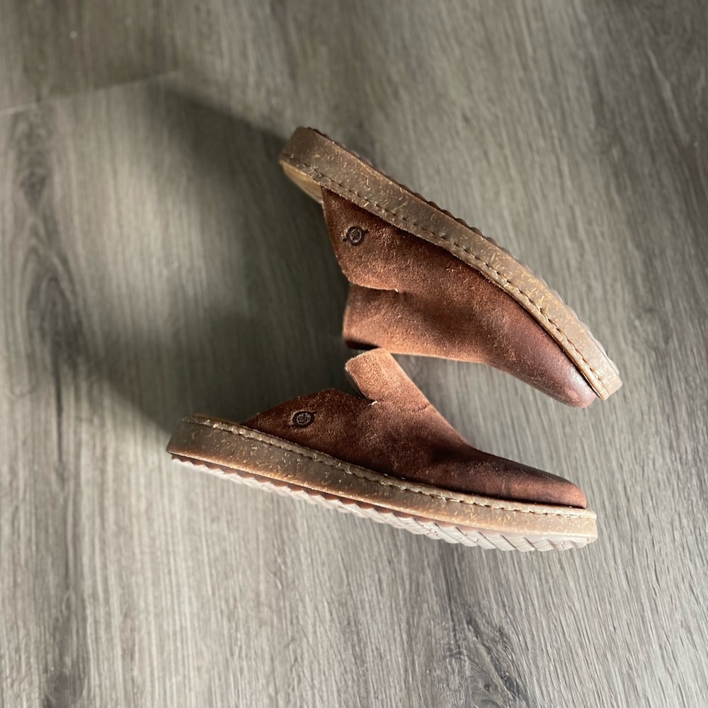 Born Selina Leather Distressed Slip On Mule Shoes - Picture 6 of 9